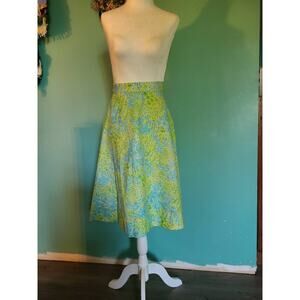 Vintage 1970s floral cotton a-line wrap skirt size small, skirt with pockets